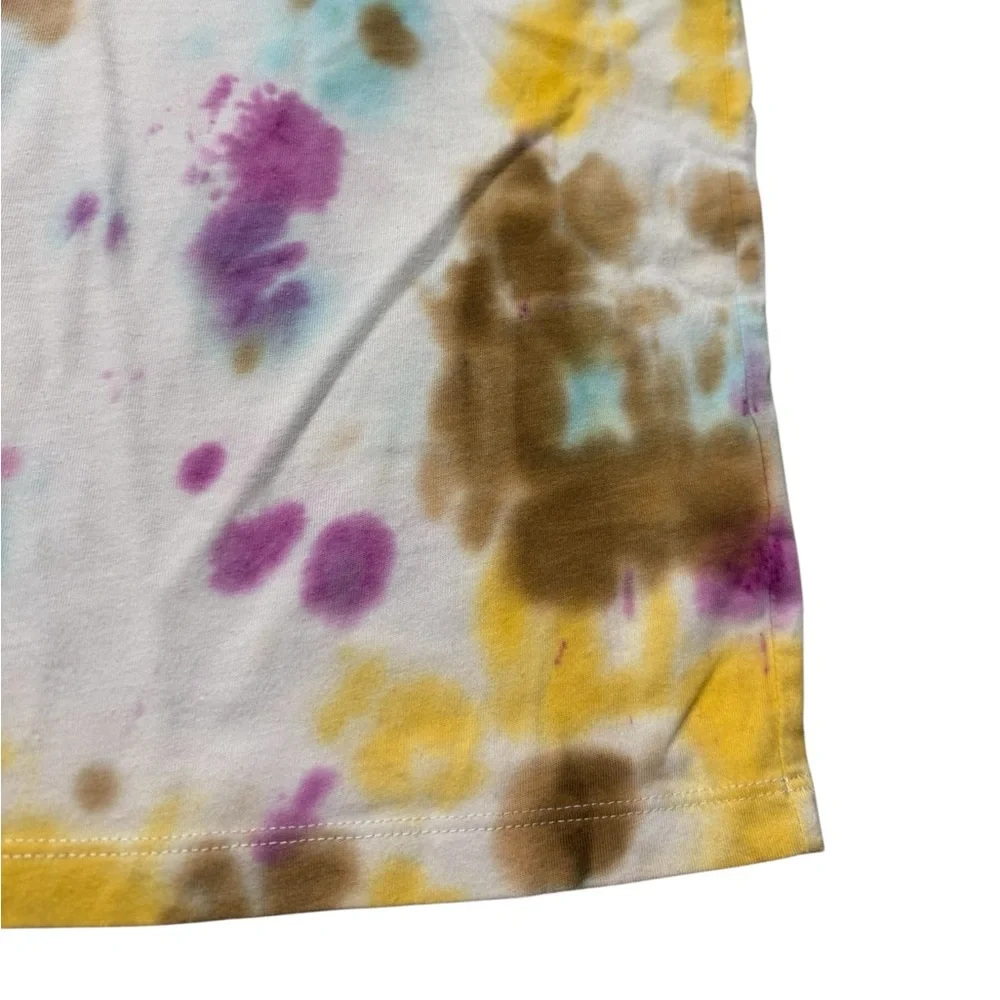 Old Navy | Kids White Shirt with Colorful Purple Yellow Turquoise Tie-Dye Tee